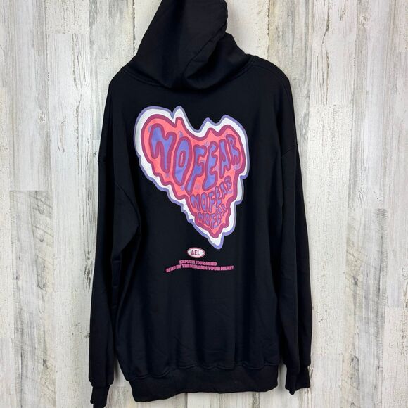 Aelfric Eden No Fear Hoodie Black Sweatshirt medium Graphics Details Oversize - Picture 1 of 12